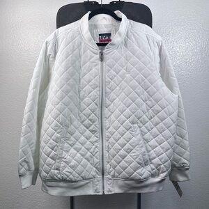Levi's Women's White Diamond Quilted Bomber Jacket w/zipper Size 3X